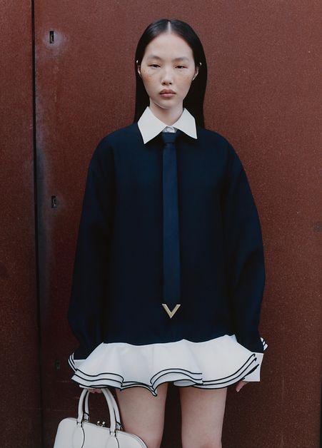 美品 VALENTINO 23AW ブラックタイ ワンピース 38